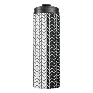 BLACK & WHITE KNIT Thermal Tumbler