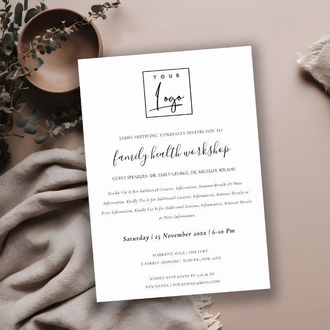 BLACK &  WHITE KRAFT YOUR LOGO WORKSHOP GALA EVENT INVITATION (Creator Uploaded)