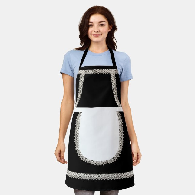 Black | White Lace French Maid Costume Apron (Worn)