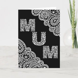 Black & White Lace Mother's Day Card