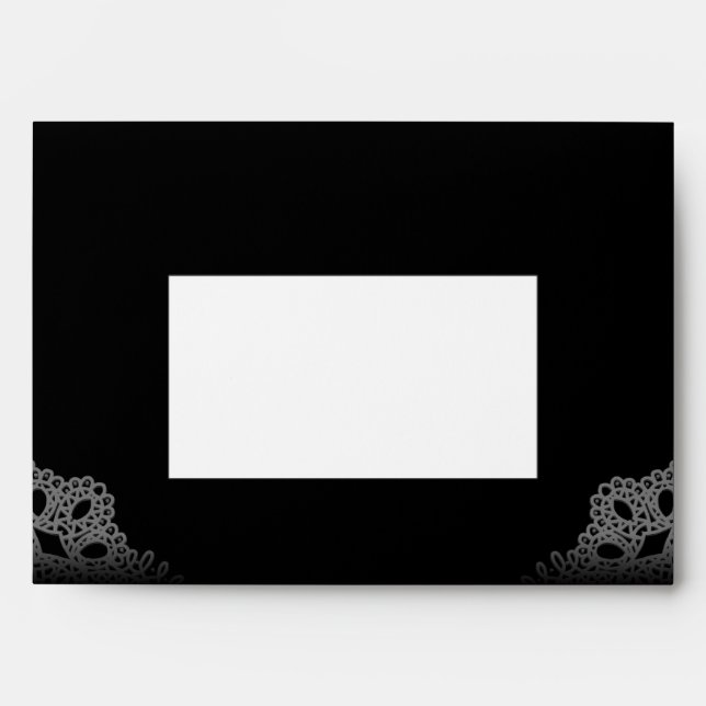 Black & White Lace Wedding Invitation Envelopes (Front)
