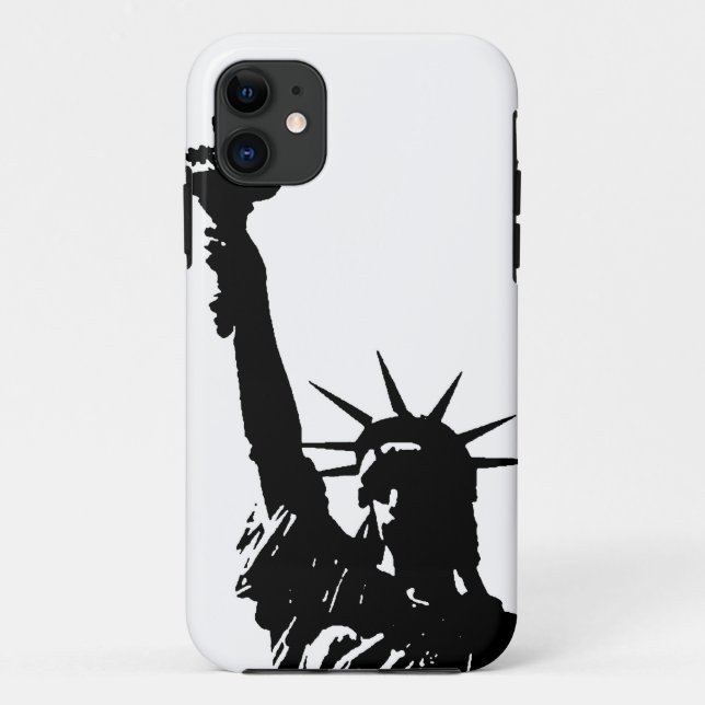 Black & White Lady Liberty Silhouette Case-Mate iPhone Case (Back)
