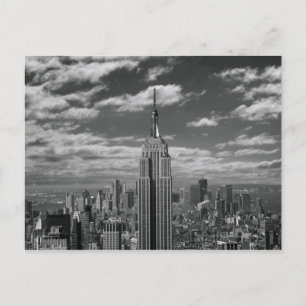 Black & White landscape of New York City skyline Postcard