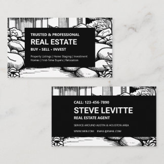 Black & White Landscape Real Estate Business Card
