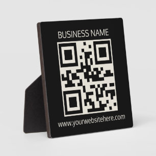 Black & White Landscaping QR Code Sign  Plaque