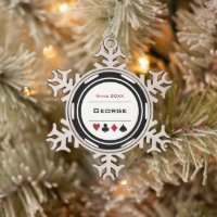 Black White Las Vegas Casino Poker Chip Christmas