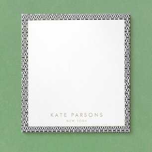 Black White Lattice Pattern Notepad