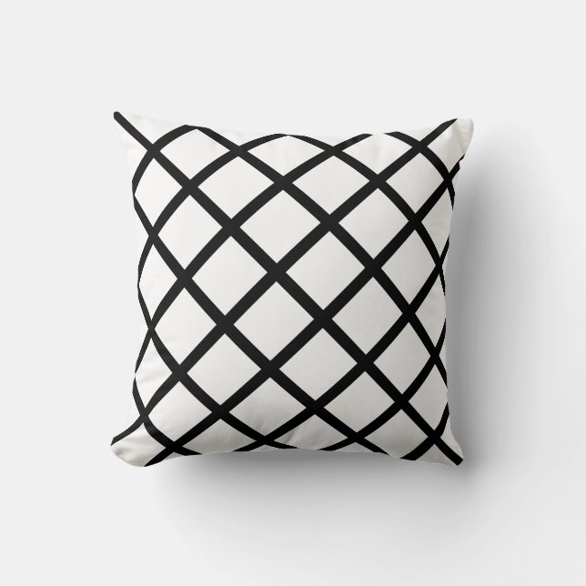 Black & white, lattice pattern, pretty accent thro cushion (Front)