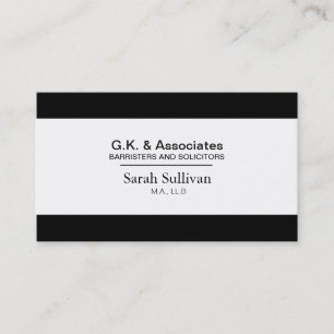 Black & White Law Business Card - Lawyer Attorney