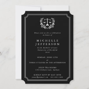 Black/White Law School Graduation Announcement