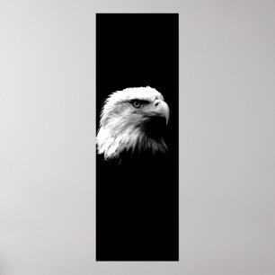 Black White Leadership Eagle Eyes Door Poster