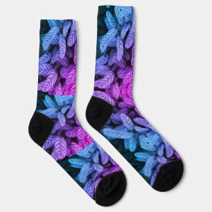 Black & White Leaf Pattern Socks