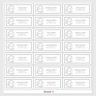 Black & White Leafy Crest Monogram Guest Address S