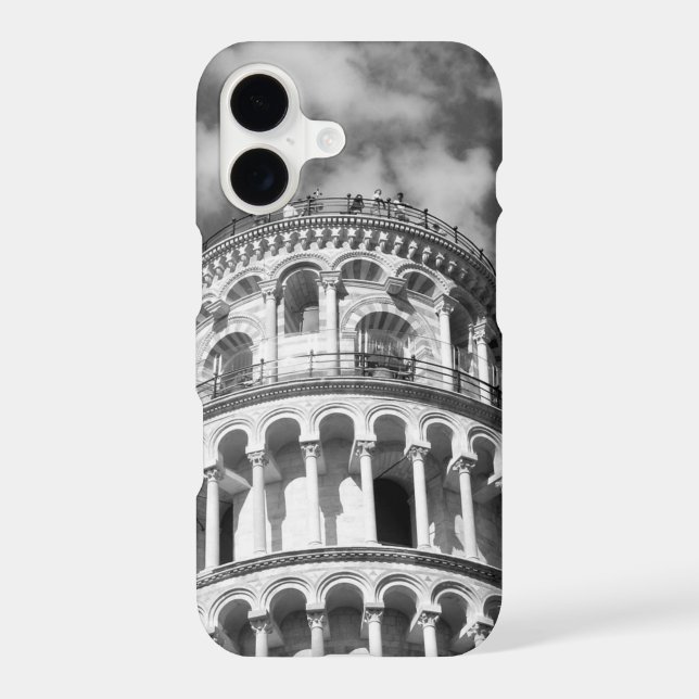 Black White Leaning Tower of Pisa Italy (Back)