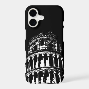 Black White Leaning Tower of Pisa Italy