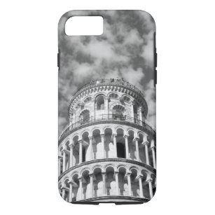 Black White Leaning Tower of Pisa Italy Case-Mate iPhone Case
