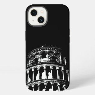 Black White Leaning Tower of Pisa Italy iPhone Case