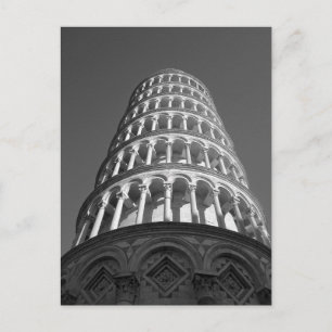 Black & White Leaning Tower of Pisa Italy Postcard