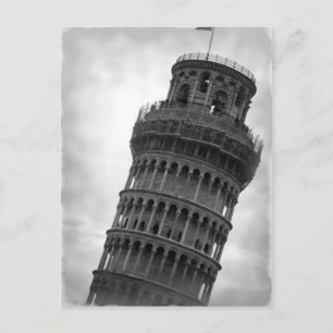Black & White Leaning Tower of Pisa Postcard