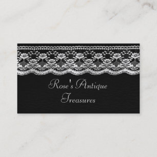 Black & White Leather & Lace Business Card