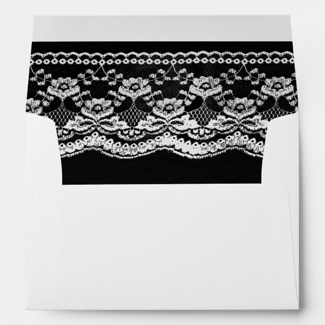 Black & White Leather & Lace Envelope (Back (Bottom))