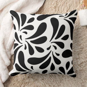 Black & White Leaves Art Pattern Cushion