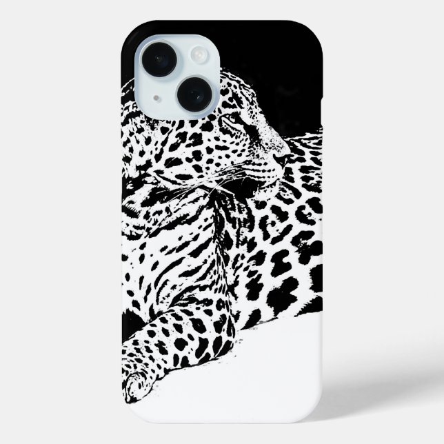 Black & White Leopard Case-Mate iPhone Case (Back)