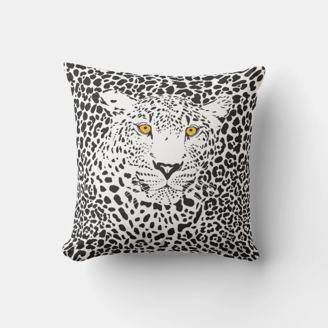 Black & White Leopard In Spots Cushion (Front)
