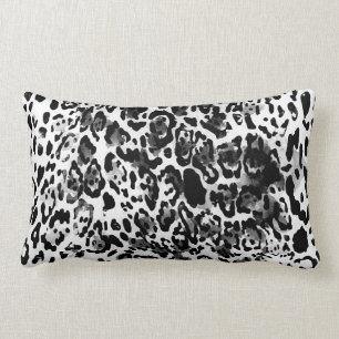 Black & White leopard Lumbar Cushion