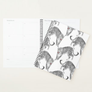 Black White Leopard Planner