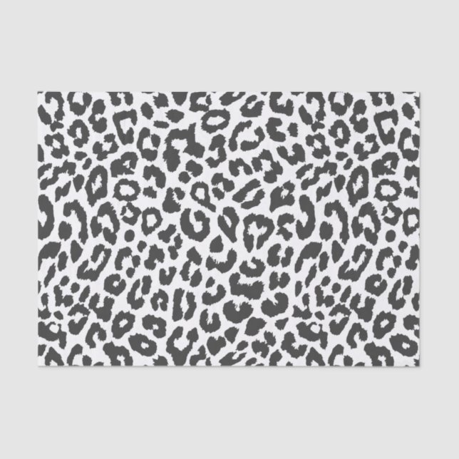 Black & White Leopard Print Animal Skin Patterns Tissue Paper (Front)