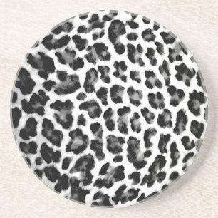 Black & White Leopard Print Coaster
