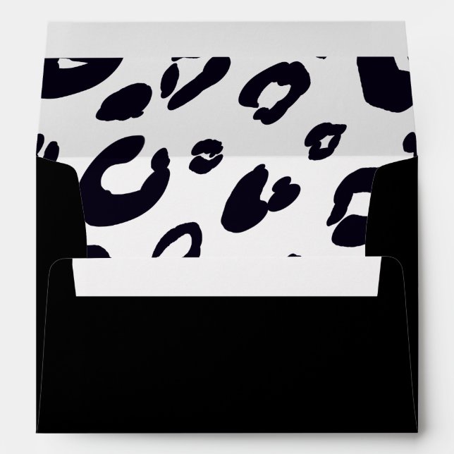 Black & White LEOPARD Print Invitation Envelope (Back (Bottom))