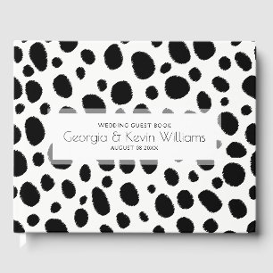Black & White Leopard Spots Pattern Guest Book
