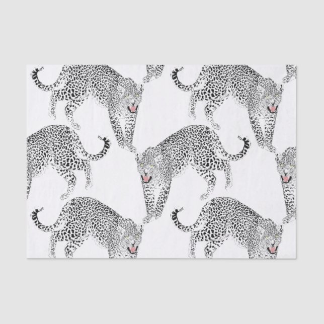 Black White Leopard Tissue Paper (Front)