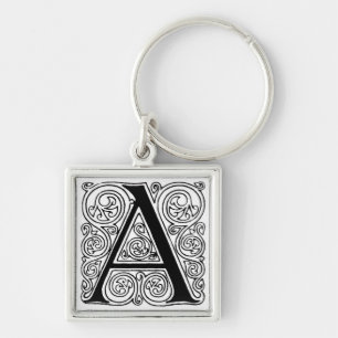 Black & White Letter 'A' - Keychain