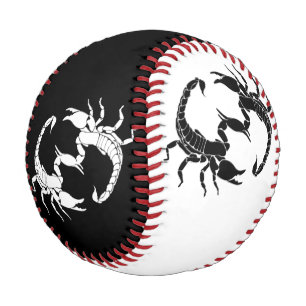 Black & White Letter S - Tribal Scorpion Design Baseball
