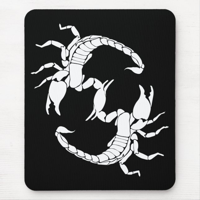 Black & White Letter S - Two Scorpions Mouse Pad (Front)
