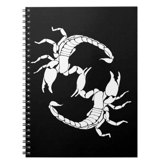 Black & White Letter S - Two Scorpions Notebook (Front)
