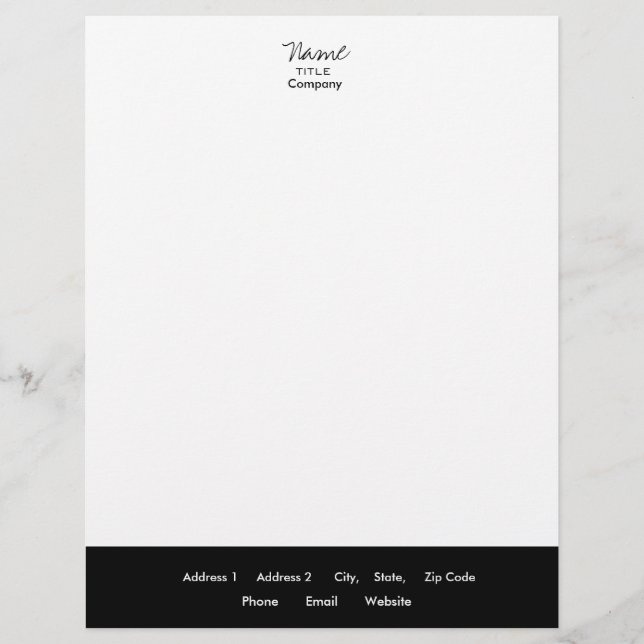Black & White Letterhead Trendy Minimal (Front)