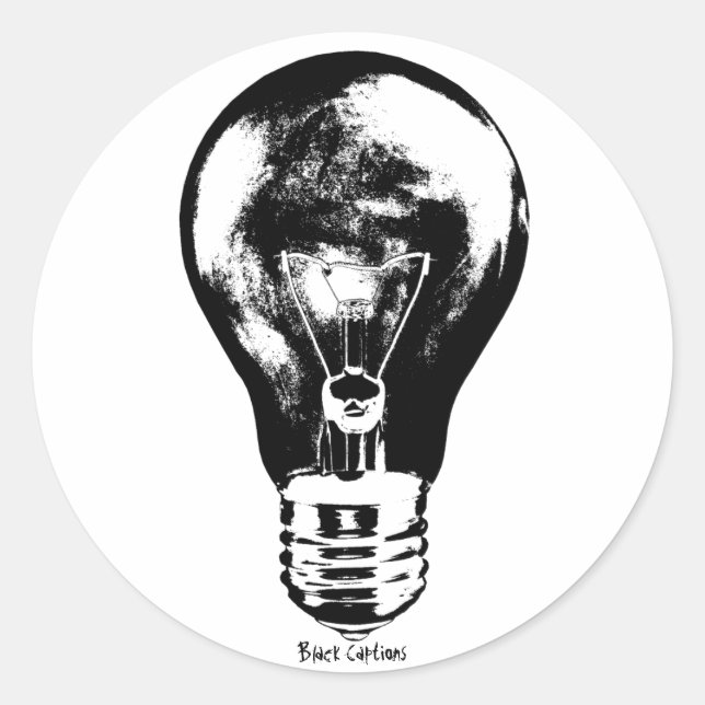 Black & White Light Bulb - Sticker (Front)