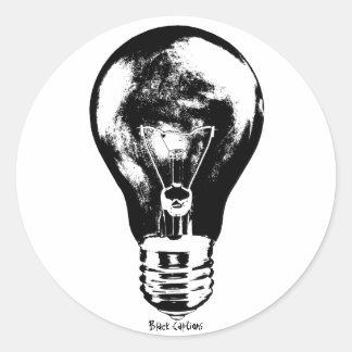 Black & White Light Bulb - Sticker