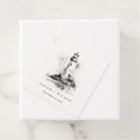 Black & White Lighthouse Nautical Sketch Wedding