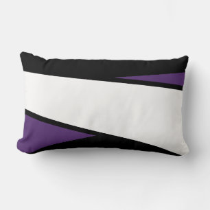 Black, White, Lilac Stripes Design, Lumbar Pillow