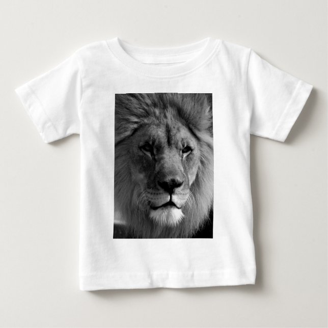 Black & White Lion Baby T-Shirt (Front)