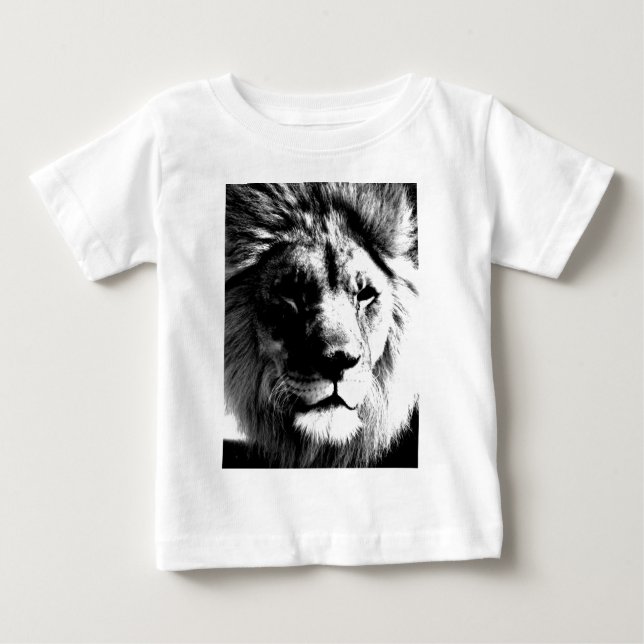 Black & White Lion Baby T-Shirt (Front)