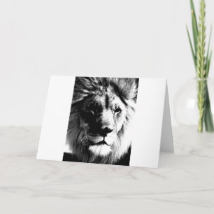 Black & White Lion Card