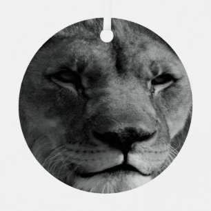 Black & White Lion Christmas Tree Decoration