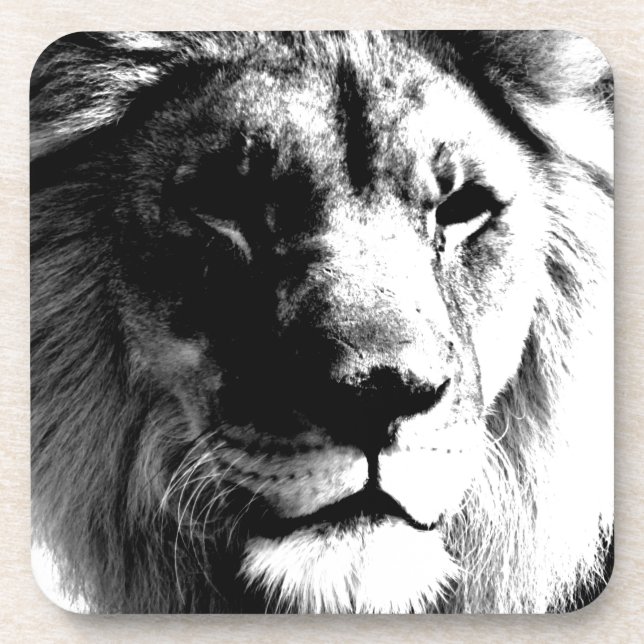 Black & White Lion Coaster (Front)