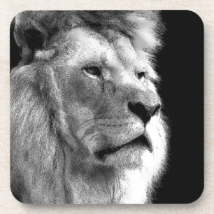 Black White Lion Coaster